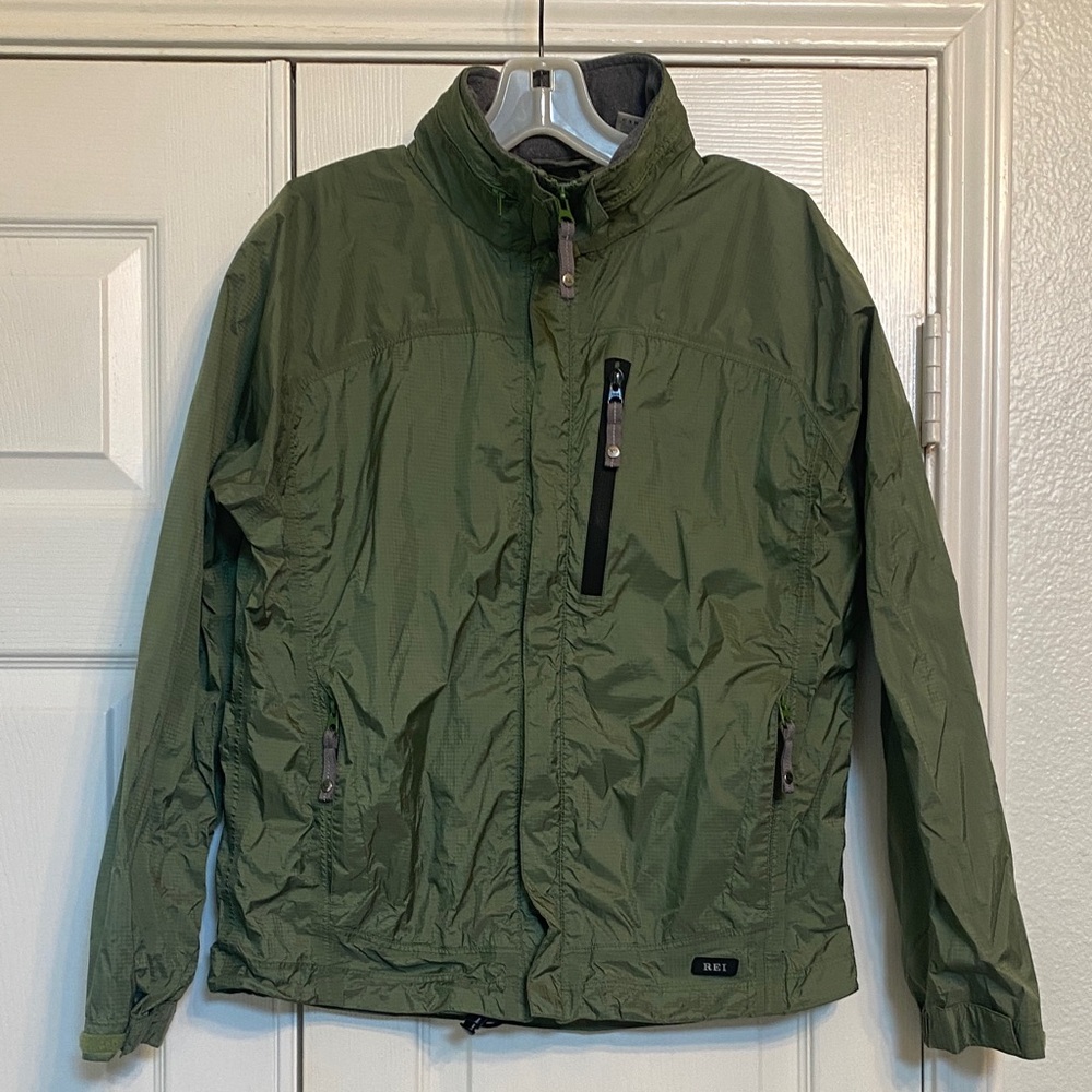 REI Olive Windbreaker Jacket